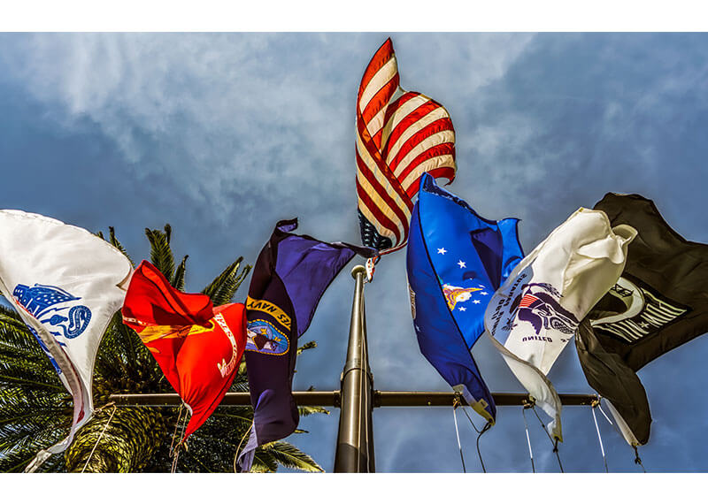 Armed-Forces-Flags-waving-in-the-wind